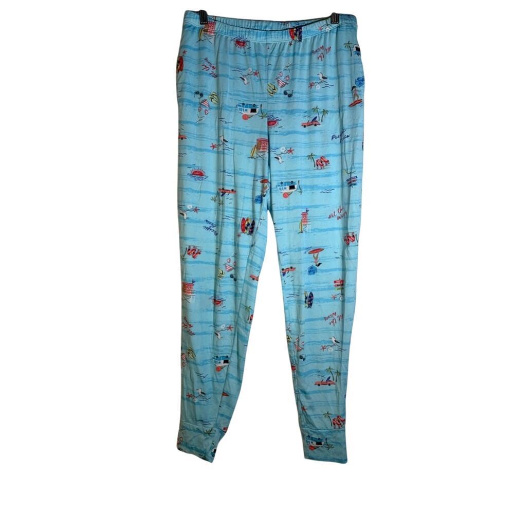 Light Blue Patterned Lounge Pajama Pants